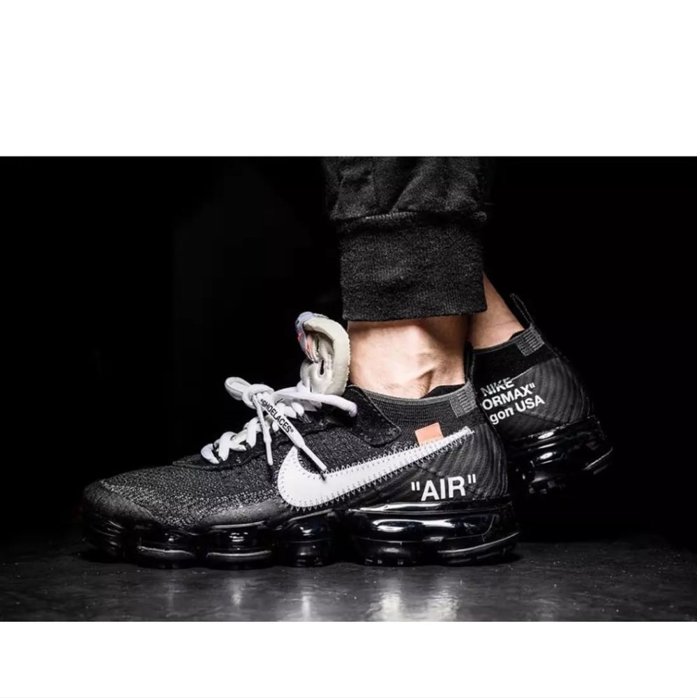 Nike Air Mens Black Off-White Vapormax Flyknit Athletic Shoes US 10 - Picture 1 of 11